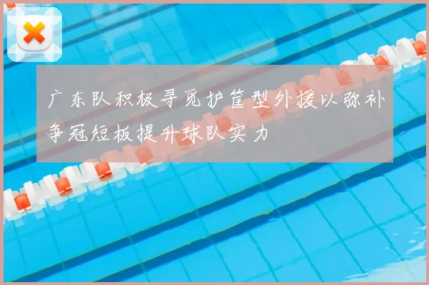 广东队积极寻觅护筐型外援以弥补争冠短板提升球队实力